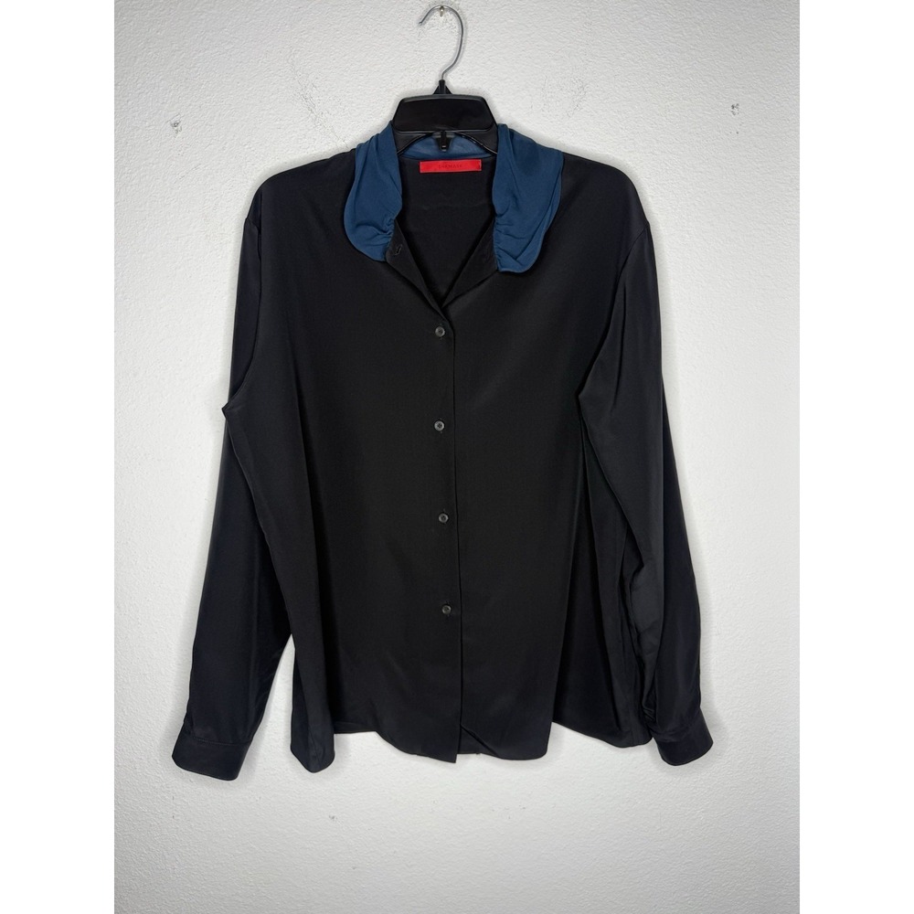 Shamask 100% Silk Black Blue Size 2 (L--XL) Luxury Lagenlook Art To Wear USA‎